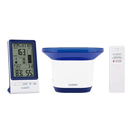 La Crosse Technology 724-1415BL-INT Wireless Rain Station with Temperature and Humidity, Blue