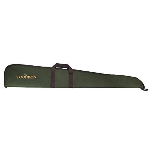 TOURBON Hunting Nylon Shotgun Case Gun Bag with Adjustable Shoulder Strap (Green with Brown Trim, 50 inch)