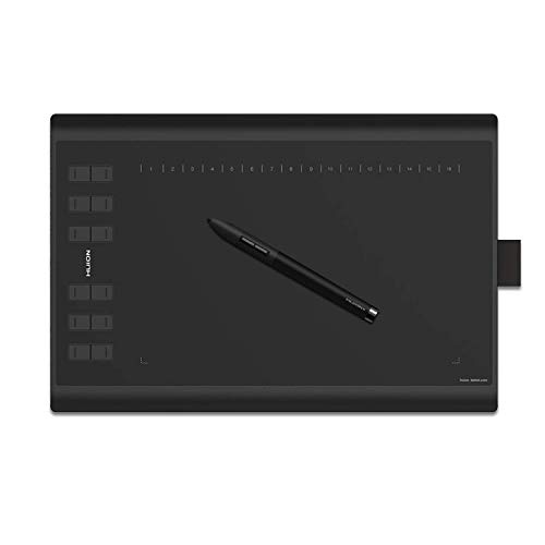 HUION New 1060 Plus Graphic Drawing Tablet with 8192 Pen Pressure 12 Express Keys and Built-in 8GB MicroSD Card