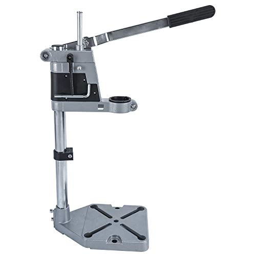 Adjustable Drill Press Stand for Drill Workbench Repair Tool Universal Bench Clamp Support Tool, Drill Press Table, Drill Stand for Hand Drill Single Hole Aluminum Base (1 Mounting Hole)