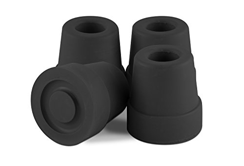 Essential Medical Supply Replacement Quad Cane Tips, Black, 1/2 Inch