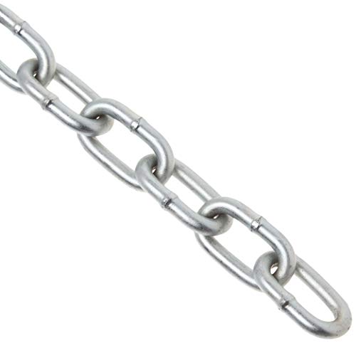 ASC MC168103002 Low Carbon Steel Case Hardened Proof Coil Chain, Zinc Plated, 3/16' Trade, 3/16' Diameter x 2' Length
