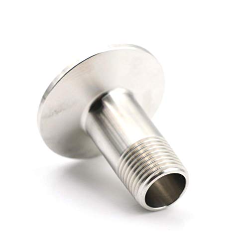 Beduan 1.5' Tri Clamp to 1/2' NPT Male Stainless Steel Sanitary Fitting Home Brew Connector (Ferrule OD 50.5mm)