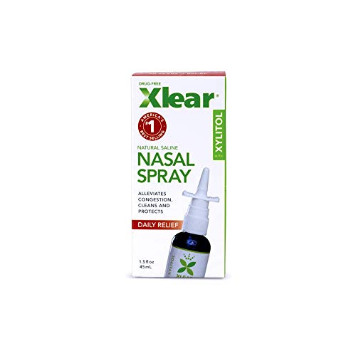 XLEAR Nasal Spray, 1.5 Fl Oz, All-Natural Saline and Xylitol Moisturizing Sinus Care - Immediate and Drug Free Relief From Congestion, Allergies, and Dry Sinuses