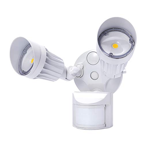 JJC LED Security Lights Motion Sensor Flood Light Outdoor,20W(120W Equiv.)2000LM,IP65 Waterproof,5000K Daylight White DLC & ETL Listed Outdoor Lighting White