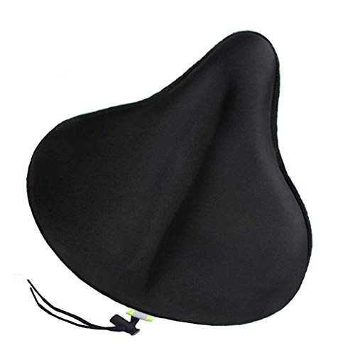 Memory Foam Bike Seat Cover, Extra Soft Gel Bicycle Saddle Cushion for Men Women, Comfortable Exercise Wide Bike Seat Cushion with Waterproof Cover Fits Cruiser Bike, Spinning, Indoor Outdoor Cycling