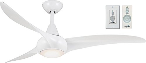 Minka-Aire F844-WH Light Wave 52' Ceiling Fan, White with Remote and Additional Wall Control