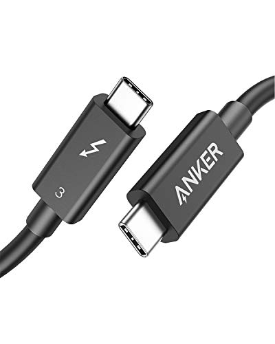 Anker Thunderbolt 3.0 Cable 2.3 ft, Supports 100W Charging / 40Gbps Data Transfer USB C to USB C Cable, Ideal for Type-C MacBooks, Dell, iPad Pro 2020, Pixel, Hub, Docking, and More