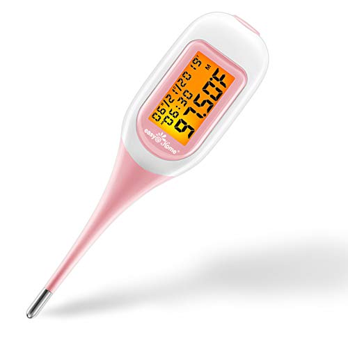 Easy@Home Smart Basal Thermometer, Large Screen and Backlit, FSA Eligible, Period Tracker with Premom(iOS & Android) - Auto BBT Sync, Charting, Coverline & Accurate Fertility Prediction #EBT-300