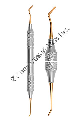Dental Composite Filling Instrument # 6 Golden Plasma Coated Condenser and Paddle Double Ended