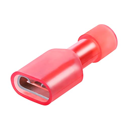 AIRIC Female Spade Connector 22-16 Gauge 100PCS Nylon Fully Insulated Female Wire Quick Disconnects Spade Terminal Connectors Red