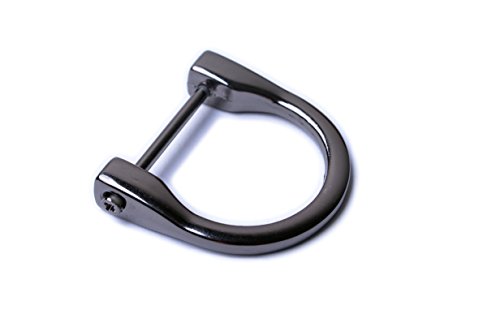 Bobeey 4pcs 3/4'' D-Rings Horseshoe Shape D Ring,U Shape D Rings,Screw in Shackle Horseshoe Shape D Ring DIY Leather Craft Purse Keychain Accessories BBC6 (3/4'', Black Gun) …