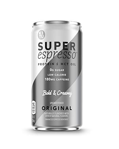 Kitu Super Espresso, SugarFree Keto Coffee Cans (0g Sugar, 5g Protein, 35 Calories) [Original] 6 Fl Oz, 12 Pack | Iced Coffee, Canned Coffee - From the Super Coffee Family