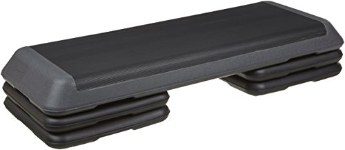 AmazonBasics Aerobic Exercise Workout Step Platform with Adjustable Risers - 42.5 x 16 x 4 Inches, Black