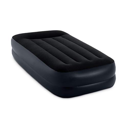 Intex Dura-Beam Series Pillow Rest Raised Airbed w/Built-in Pillow & Internal Electric Pump, Bed Height 16.5', Twin