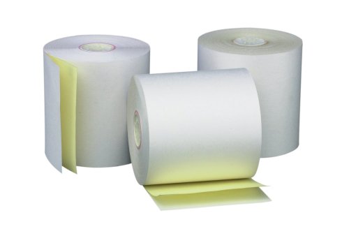 PM Company Perfection 2 Ply POS/Cash Register Rolls, 3 Inches X 90 Feet, White/Canary, 50 per Carton (07706)