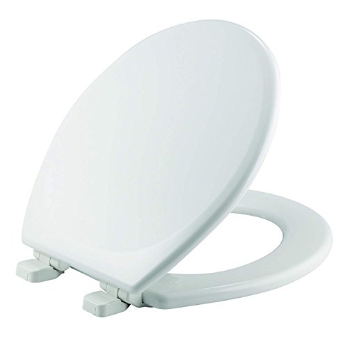 Mayfair 843SLOW 000 Lannon Toilet Seat will Slow Close and Never Loosen Durable Enameled Wood, 1 Pack Round, White