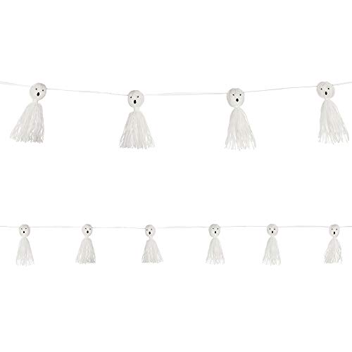 Party City Ghost Tassel Garland, Halloween Party Supplies, 10 3/4’ L