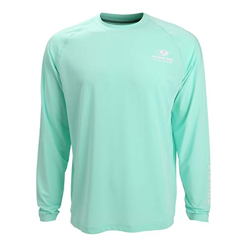 EAG Elite Mossy Oak Long Sleeve Solid Performance Fishing Shirt (Large, Seafoam)