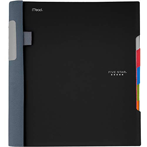 Five Star Advance Spiral Notebook, 5 Subject, College Ruled Paper, 200 Sheets, 11 x 8-1/2 inches, Black (73144)
