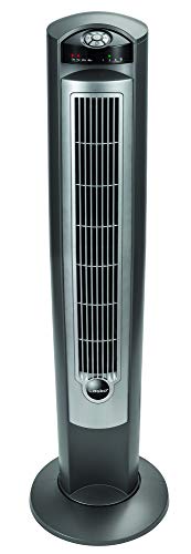 Lasko Portable Electric 42' Oscillating Tower Fan with Nighttime Setting, Timer and Remote Control for Indoor, Bedroom and Home Office Use, Silver T42951
