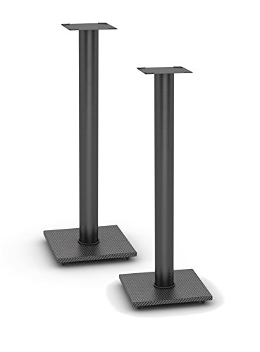 Atlantic Adjustable Speaker Stands 2-Pack Black - Steel Construction, Pedestal Style & Wire Management for Bookshelf Speakers up to 20 lbs PN77335799