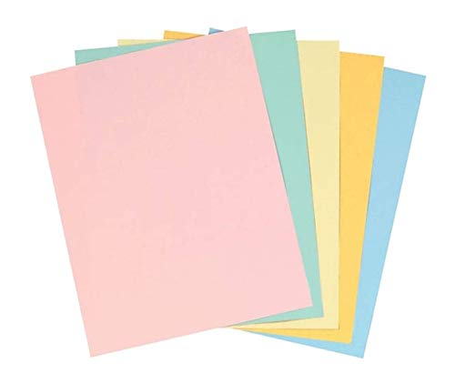 Staples Pastels Colored Copy Paper, Assorted, 8.5 x 11 inch Letter Size, 20lb Density, 30% Recycled, Acid-Free, Pink Green Gold Blue Canary Yellow, 400 Total Sheets (679481)