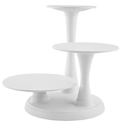 Wilton 3-Tier Pillar Style Cake and Dessert Stand, Great for Displaying Cakes, Cupcakes, Danishes and Your Favorite Hors d'Oeuvres, White