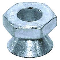 1/4'-20 Tamper-Resistant Break-Away Nuts, 304 Stainless Steel, 9/16' Hex Drive