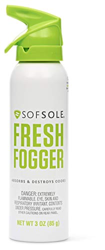 Sof Sole unisex adult Fresh Fogger Shoe, Gym Bag, and Locker Deodorizer Spray, 3-ounce Shoe Insoles, Black, 1-Pack US