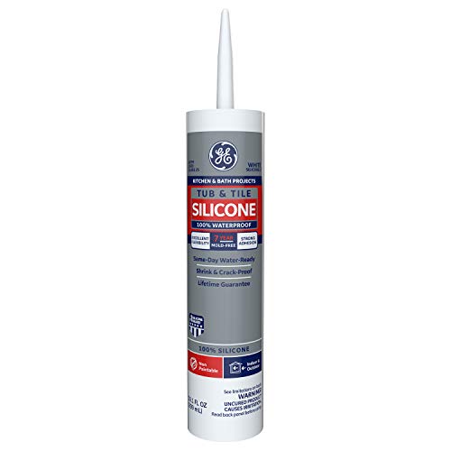 GE Sealants & Adhesives GE712 Tub & Tile Silicone 1 Sealant, 10.1oz, White