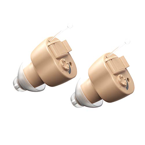 Super Mini Digital Hearing Amplifier Aid Pair of 2 - Sound Enhancement Device with Noise Reduction for Adults and Seniors, Batteries and Hearing Aid Cleaning Brushes Included