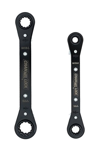 Channellock 841S 8-in-1 SAE 2 Piece Ratcheting Wrench Set | 8 sizes in 2 Pieces Including 5/16, 3/8, 7/16 ,9/16, 5/8, 11/16, 3/4-Inch | 12 Point Ratchet | Heat Treated for Durability | Made in USA
