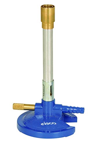 Premium Bunsen Burner, Natural Gas - Flame Stabilizer, Needle Valve Gas Flow Control - Suitable for use with Natural Gas - Eisco Labs