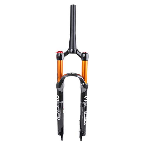 BOLANY 26/27.5/29 inch MTB Bicycle Magnesium Alloy Suspension Fork, Tapered and Straight Tube Front Fork (Manual Locking - Remote Locking) (27.5,Tapered-Manual)