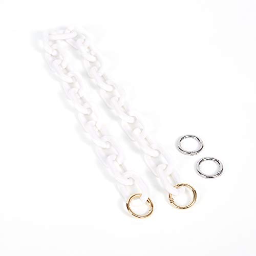 Yichain Chunky Acrylic Purse Strap Bag Chain Handle Replacement,Handbag Purse Making Accessory Decoration (White)