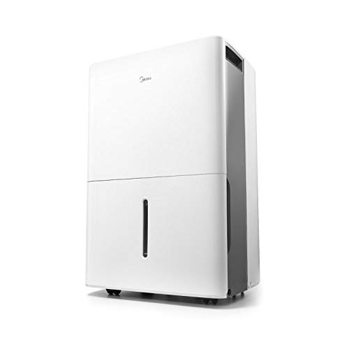 MIDEA MAD50C1ZWS Dehumidifier for up to 4500 Sq Ft with Reusable Air Filter, Ideal for Basement, Bedroom, Bathroom, New 50 Pint-2019 DOE (Previous 70 Pint)