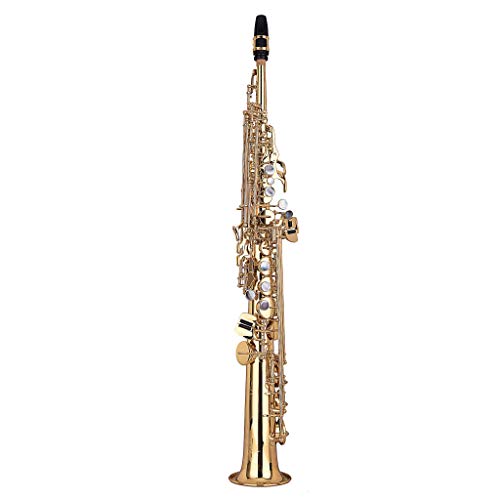 Kaizer Soprano Saxophone Straight B Flat Bb Intermediate Gold Lacquer Includes Case Mouthpiece and Accessories SSAX-3000LQ