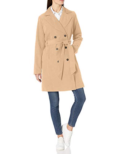 Amazon Essentials Women's Water-Resistant Trench Coat, Taupe, Large