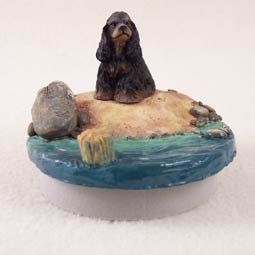 Conversation Concepts Miniature Cocker Spaniel Black & Tan Candle Topper Tiny One 'A Day on the Beach'