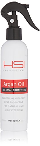 HSI PROFESSIONAL Argan Oil Heat Protector | Protect up to 450º F from Flat Irons & Hot Blow Dry | Sulfate Free, Prevents Damage & Breakage | Made in the USA | 8 Ounce, Packaging May Vary