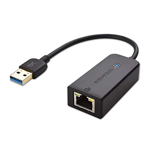Cable Matters USB to Ethernet Adapter (USB 3.0 to Ethernet) Supporting 10/100/1000 Mbps Ethernet Network in Black