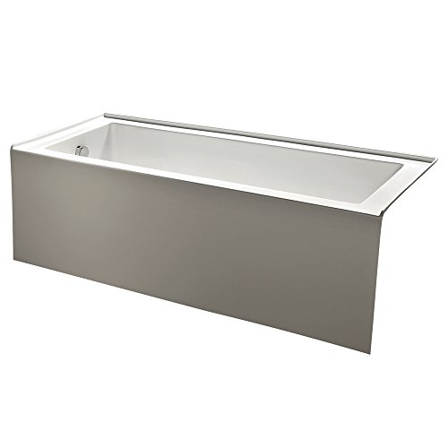 KINGSTON BRASS VTDE603122L 60-Inch Contemporary Alcove Acrylic Bathtub with Left Hand Drain and Overflow Holes , White