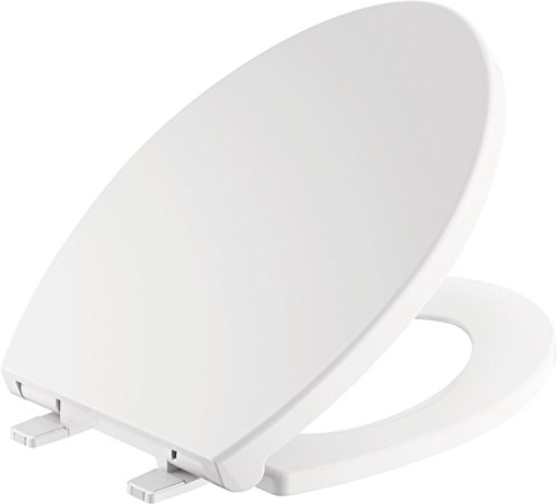Delta Faucet Morgan Elongated Slow-Close White Toilet Seat with Non-Slip Seat Bumpers, White 811903-WH