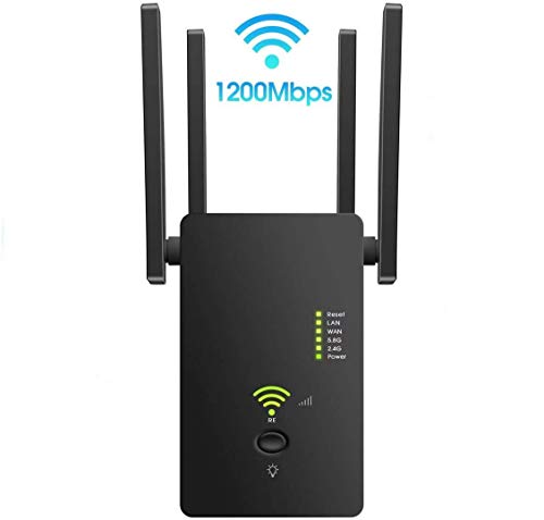 WiFi Extender- WiFi Range Extender Up to 1200Mbps, WiFi Signal Booster, 2.4 & 5GHz Dual Band WiFi Repeater with Access Ethernet Port,Easy Set-Up.