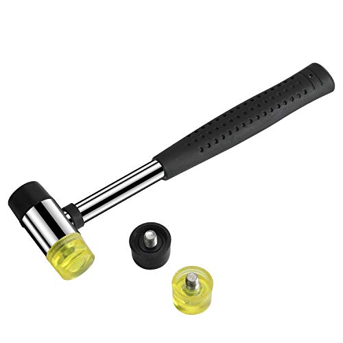 Marketty Tool 25mm Dual Head Nylon Rubber Hammer Jewelers Metal Mallet and Two Conversion Head