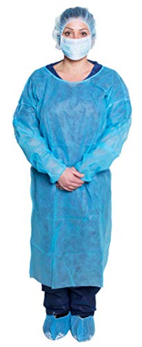 Dukal Isolation Gown, Non-Sterile, Blue (Pack of 10)
