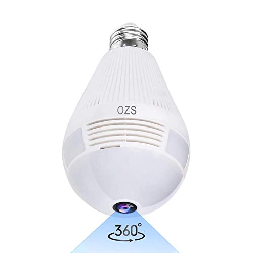 1080P Smart Bulb Security Camera, 360 Degree Panoramic 2.4G WiFi Camera Indoor/Outdoor Wireless Video Surveillance IP Camera for Baby/Pet Monitor with Night Vision, Two Way Audio, Montion Detection