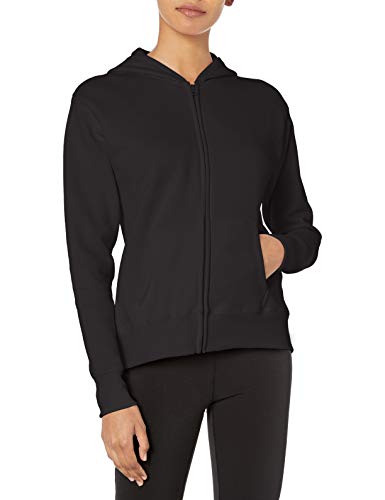 Hanes womens Comfortsoft Ecosmart Women's Full-zip Hoodie Sweatshirt Warm Up or Track Jacket, Ebony, Medium US