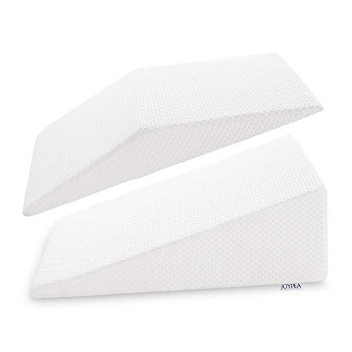 JOYPEA Wedge Pillow Set 3 in 1- Foam Bed Wedge Pillow& Reading Pillow & Back Support Wedge Pillow - for Back and Legs Support, for Back Pain, Leg Pain, Pregnancy, Joint Pain(White)